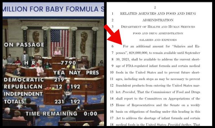 Here’s The Real Reason Why 192 R’s Voted Against Dems “Baby Formula” Package
