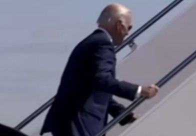 Slippy Joe Biden Stumbles On Air Force One Stairs Again (Video)